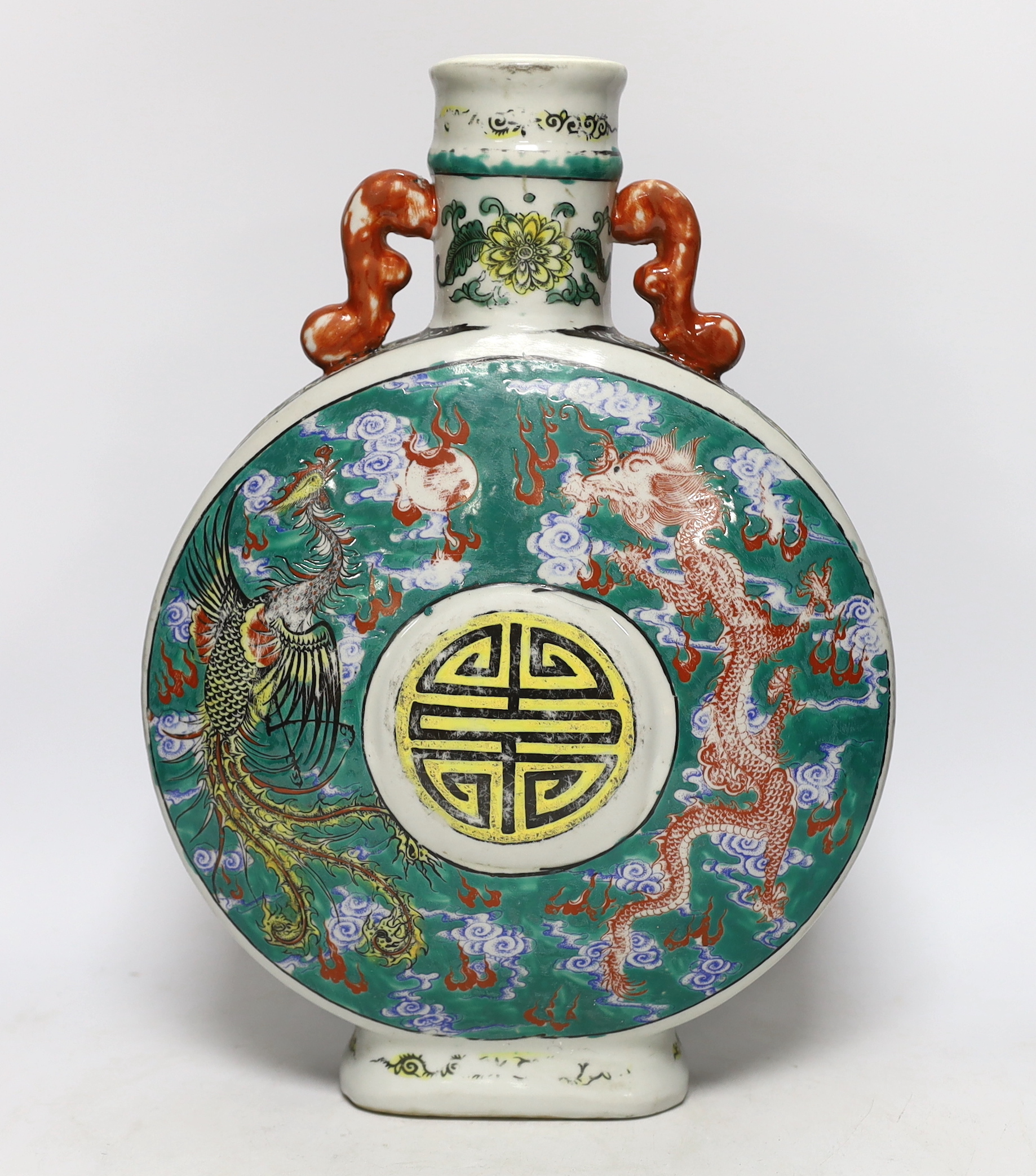 A Chinese porcelain moonflask, 41cm high